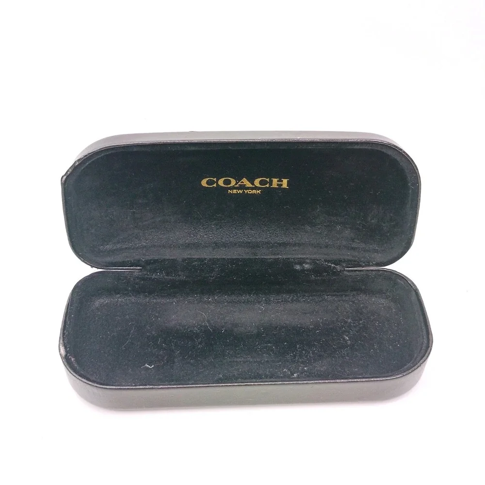 Coach Black Hard Eyeglass Clamshell Sunglasses Protector Logo‎ Gold CASE ONLY